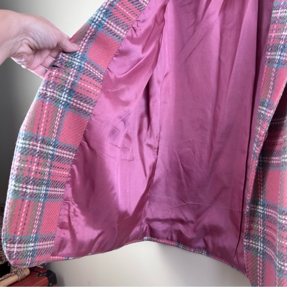 Vintage wool blend plaid‎ blazer riding jacket size 12P - Picture 6 of 9